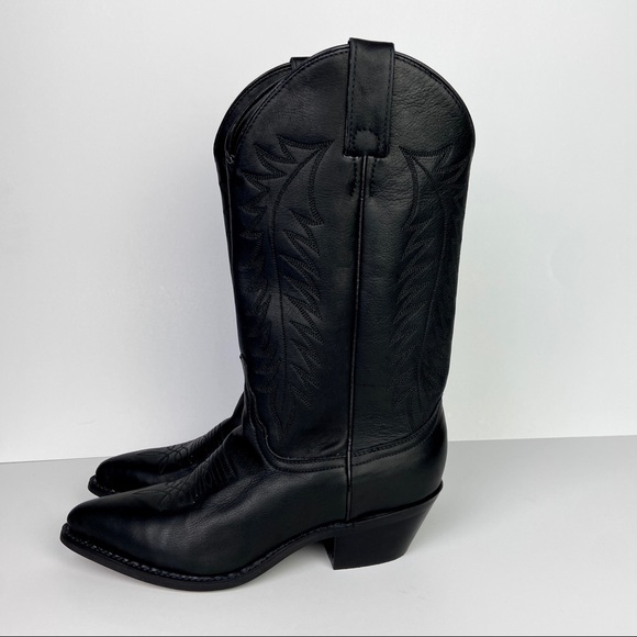 Justin Womens Black Leather Western Boot 6 B - Picture 9 of 16